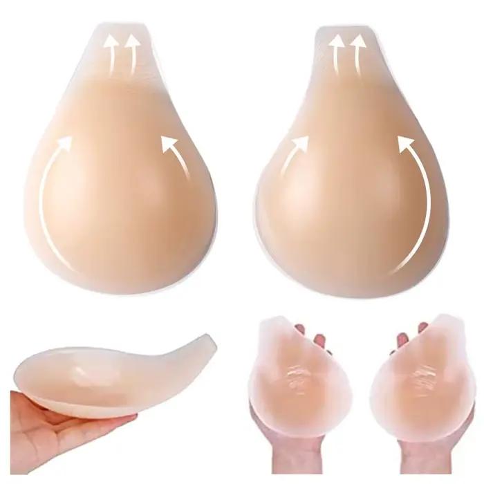 Soutien-gorge auto-adhésif en silicone pour femmes, coussin de soutien-gorge sexy, rehausseur de poitrine, autocollants de poitrine sans bretelles, pétales de poitrine, couleur chair