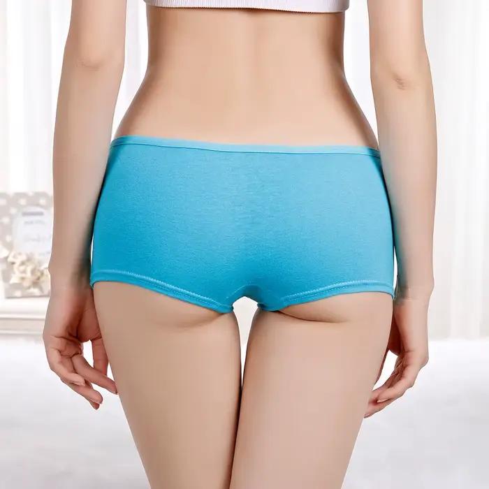 Culotte Sexy en coton pour femmes, sous-vêtements féminins, Lingerie taille basse, pantalon court avec lettres imprimées, Boxer 1 pièce