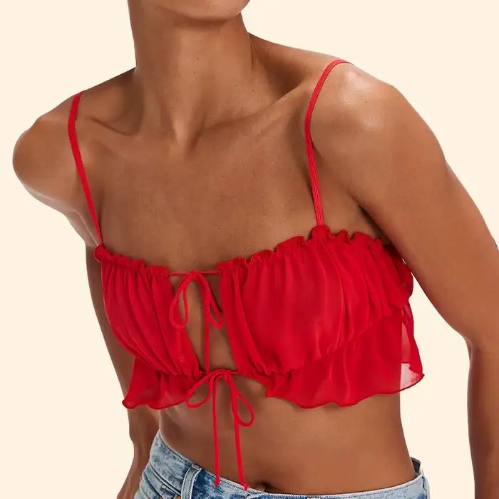 Soutien-Gorge Rouge à Volants pour le Jour de Noël et le Nouvel An