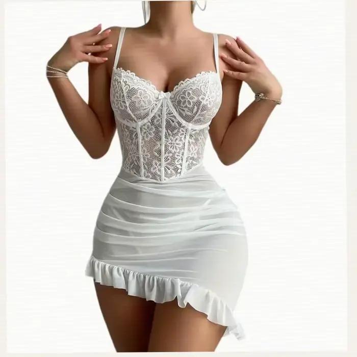 Nouvel ensemble de lingerie transparente pour femme : soutien-gorge push-up à armatures et string