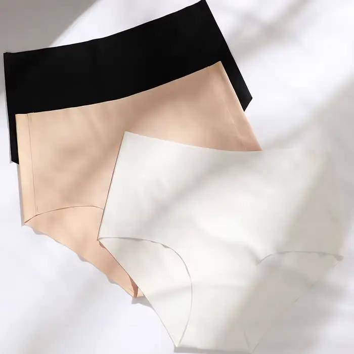Culotte taille haute sans couture en soie glacée