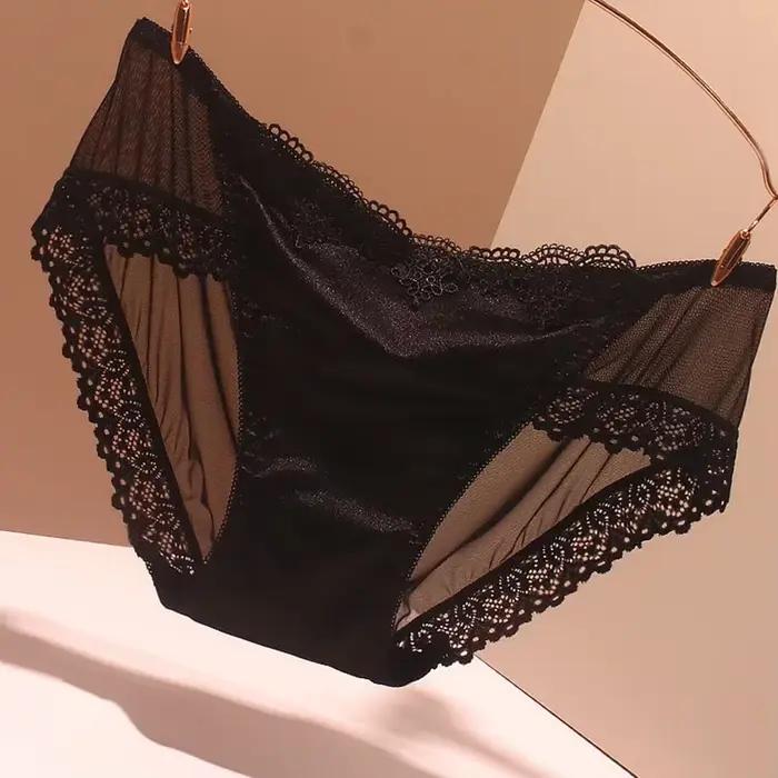 Culotte femme lisse Sexy Lingerie sans couture caleçon Satin
