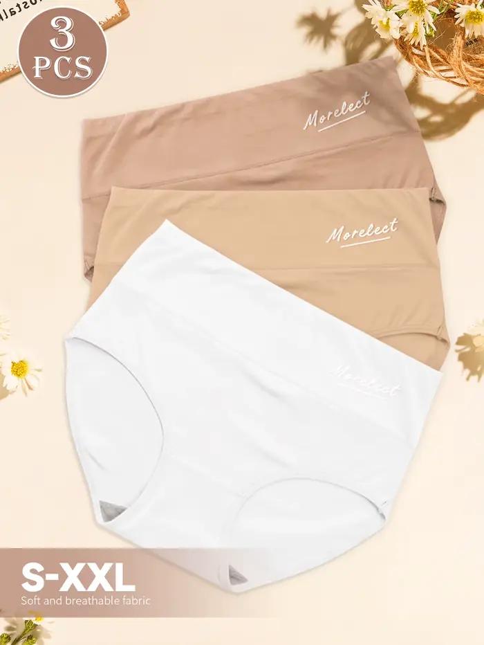 3 pièces culottes pour femmes en coton taille haute-contrôle du ventre bout