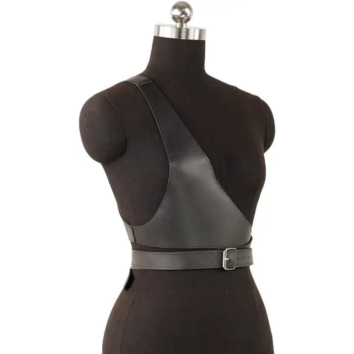 Corset ajustable en cuir synthétique pour femmes, style gothique subtil, crop top, gilet ajustable, ceinture de taille, accessoires vestimentaires pour diverses occasions