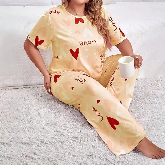 Pyjama Femme Ensemble manches courtes vêtements de nuit