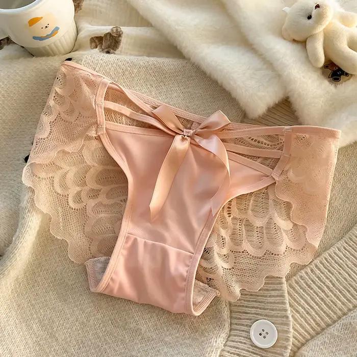 Culotte femme culotte dentelle femme gousset en coton taille mi-basse sous-vêtements triangulaires respirants Design pur sexy avec taille en dentelle