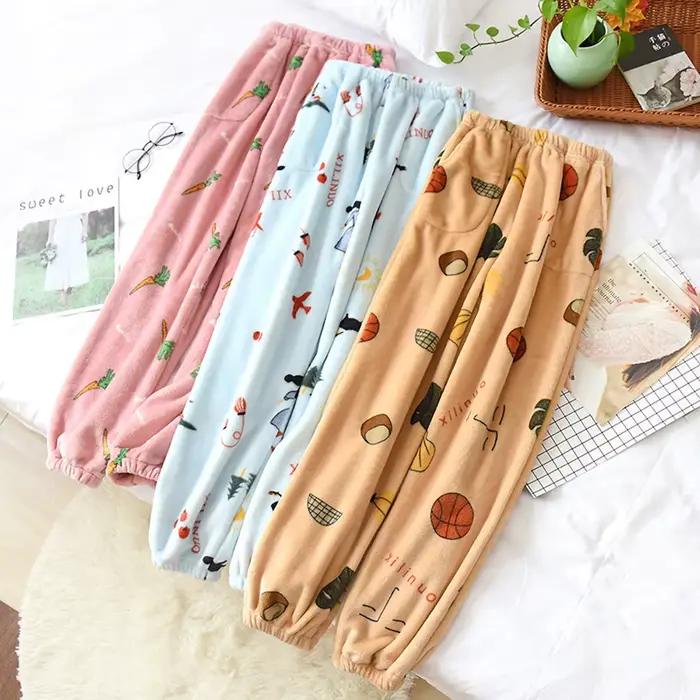 Pyjamas d'hiver pantalons de maison pour femmes