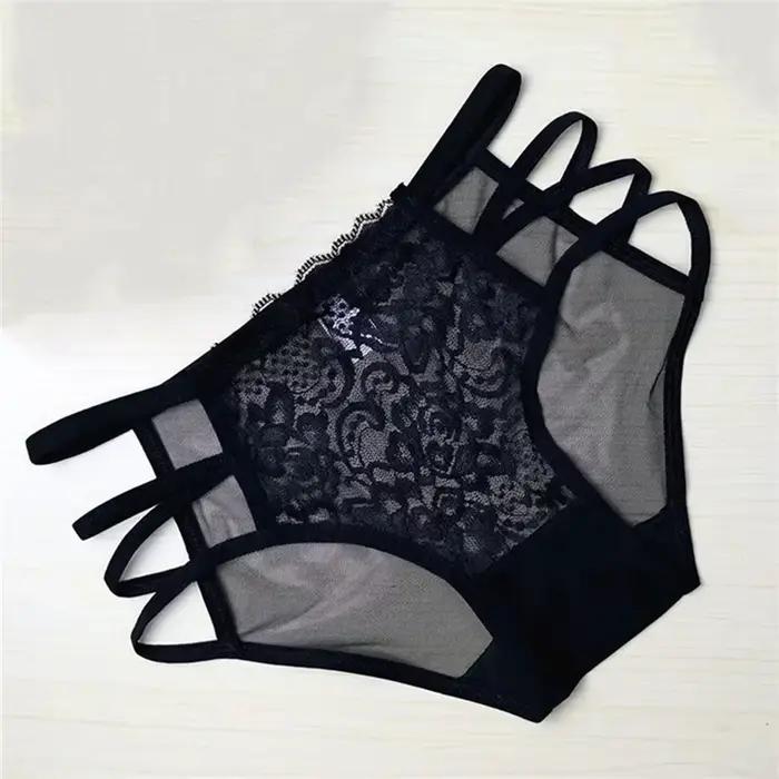 Nouvelles Culottes Sexy en Dentelle pour Femmes 2025 – Sous-vêtements Grande Taille Taille Basse – Culottes Femme Bragas Mujer avec Entrejambe en Coton et Détails Creux à Bandes