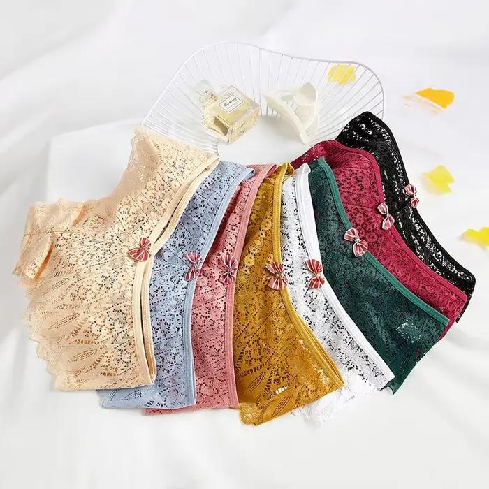 Culotte en dentelle transparente pour femmes