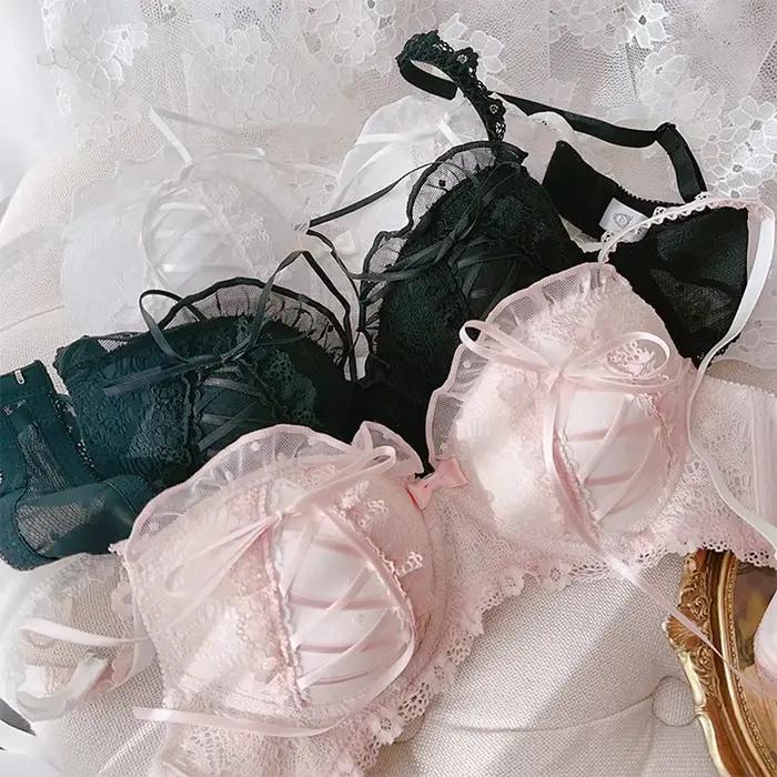 Lolita – ensemble de soutien-gorge rembourré en dentelle pour filles