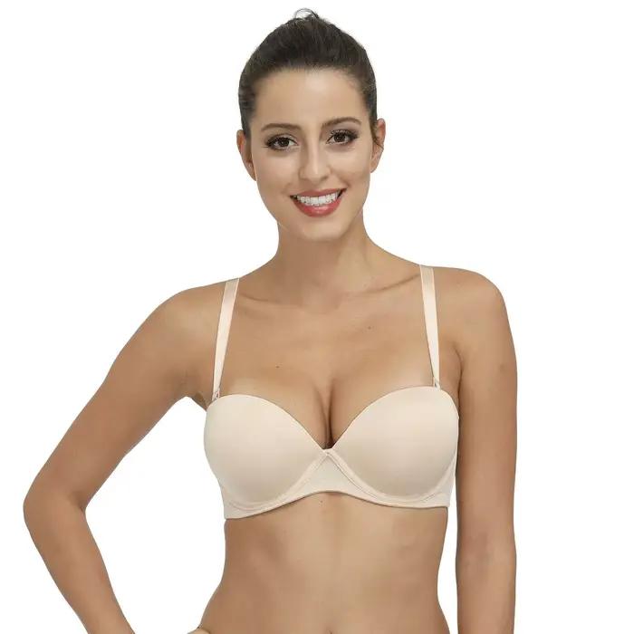 Soutiens-gorge push-up rembourrés en silicone dos nu pour femmes