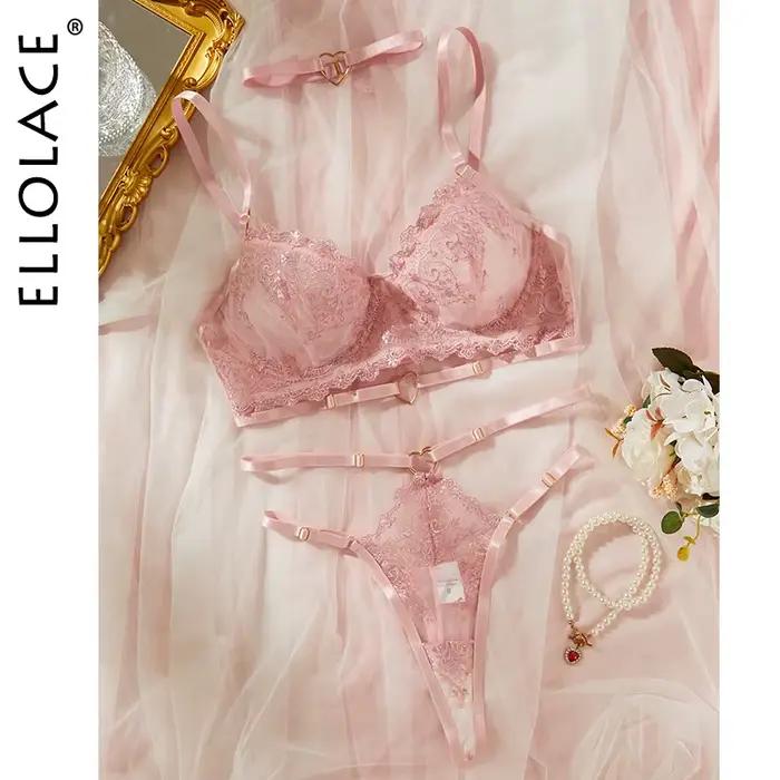 Ellolace fantaisie femme Lingerie délicate broderie florale dentelle ensembles érotiques fée romantique produits