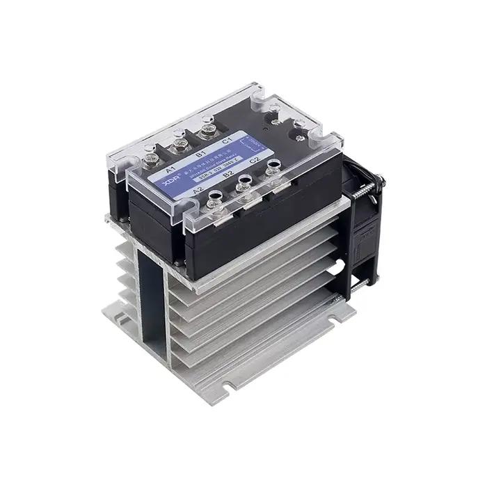 Triphasé Solid State cite DC Control AC 380V 40A SSR-3 032 3840Z DC-AC inviter Set (citations, dissipateur de chaleur, ventilateur)