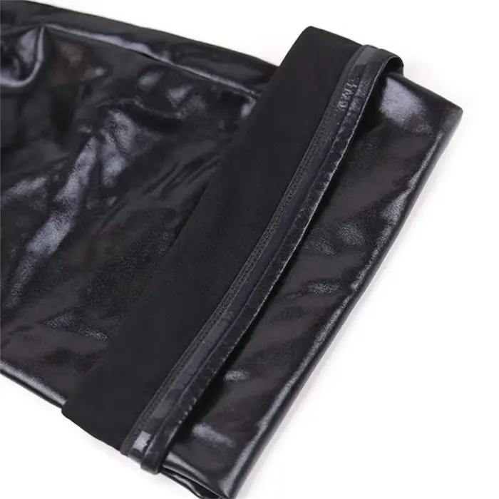 Bas en latex sexy pour femmes, lingerie de danse pole dance, bas haute couture noirs pour soirées élégantes et séduisantes