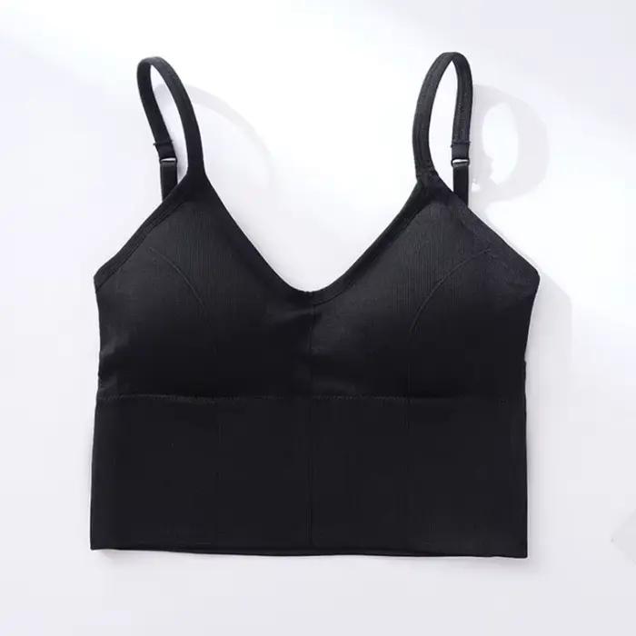 Rouge beauté dos Sport soutiens-gorge en Nylon été femmes sous-vêtements sans fil push-up femme Lingerie Sexy Fitness Yoga loisirs gilet hauts