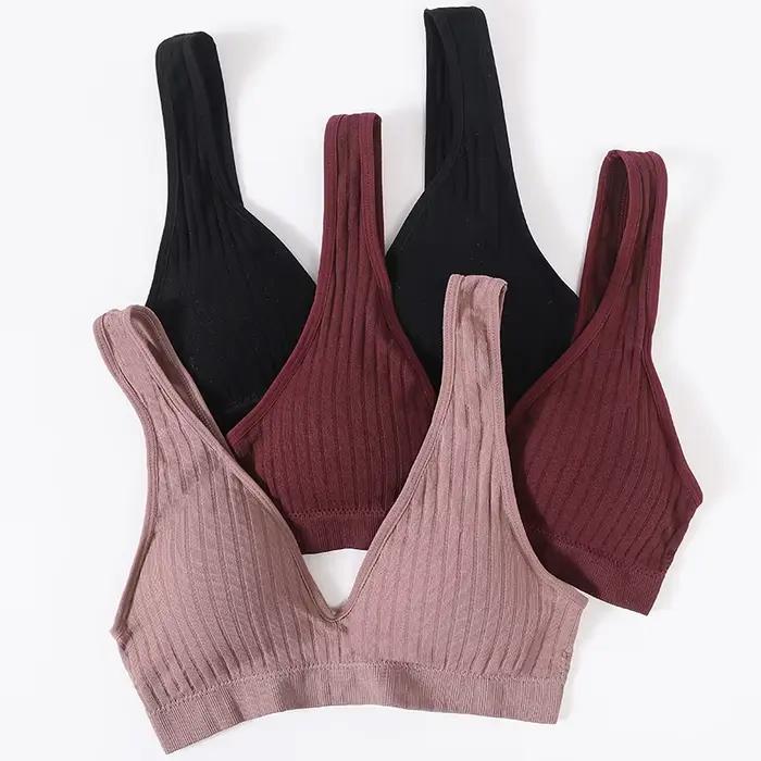 Soutien-gorge sans couture femmes bustiers bustier en V profond haut de soutien-gorge Sexy sous-vêtements féminins doux Bandeau soutien-gorge respirant sport Bralette haut