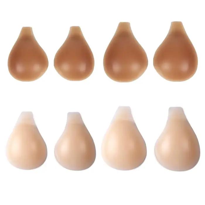 Soutien-gorge auto-adhésif en silicone pour femmes, coussin de soutien-gorge sexy, rehausseur de poitrine, autocollants de poitrine sans bretelles, pétales de poitrine, couleur chair