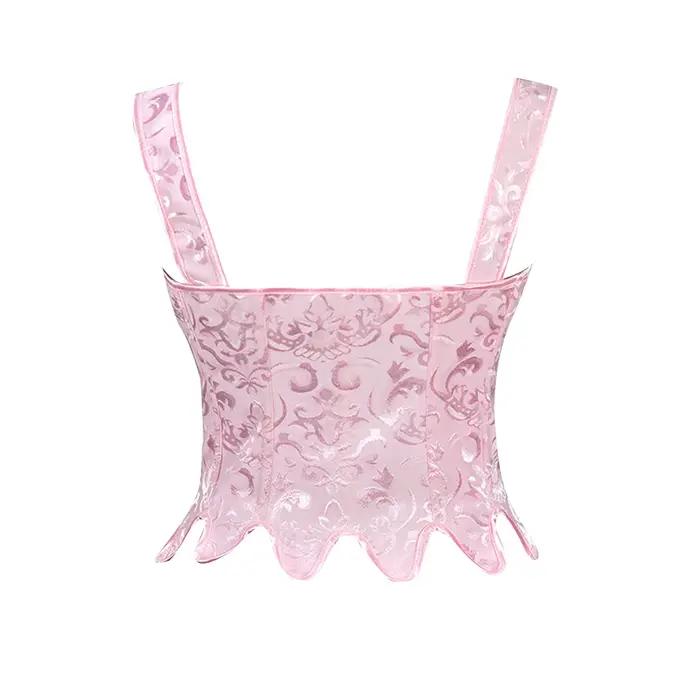 Steampunk Corsets femmes Sexy Spaghetti sangle à lacets Jacquard haut bustier taille mince corps Shaper Femme victorien