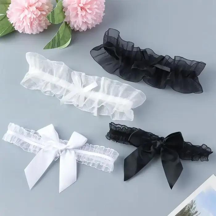 Porte-jarretelles sexy en dentelle élastique pour les cuisses, ceinture de jambe, nœud papillon, accessoires de fête cosplay, lingerie à la mode pour les patients