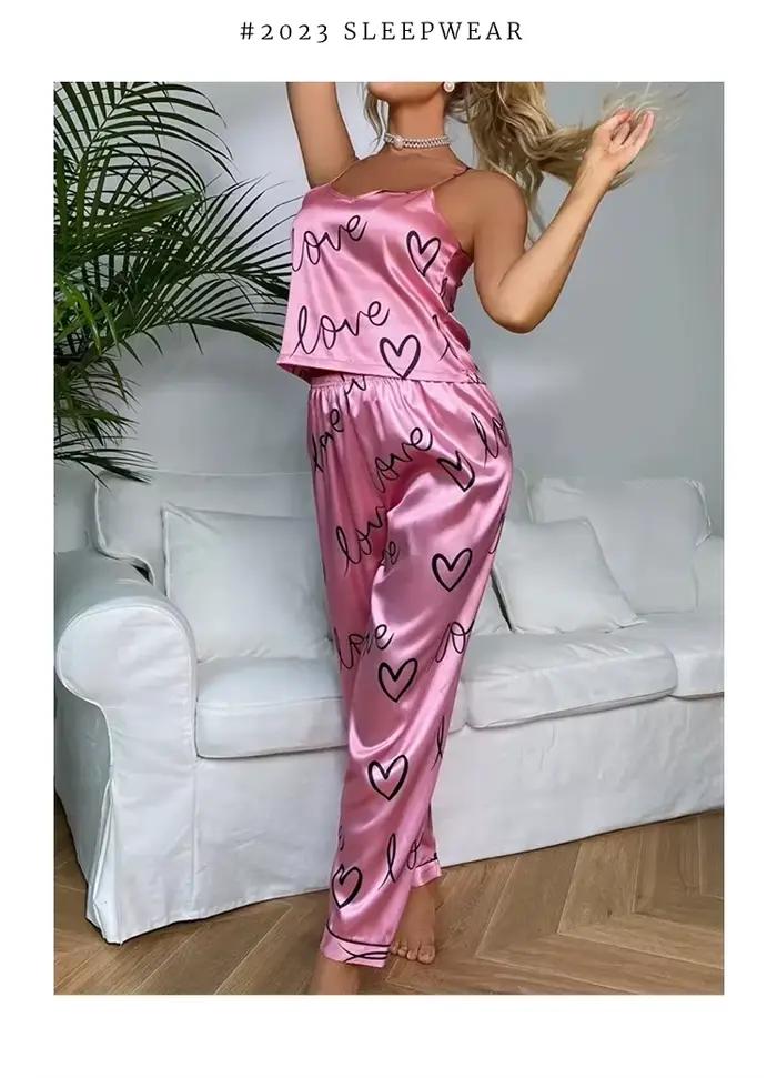 Ensemble de pyjamas en satin pour femmes