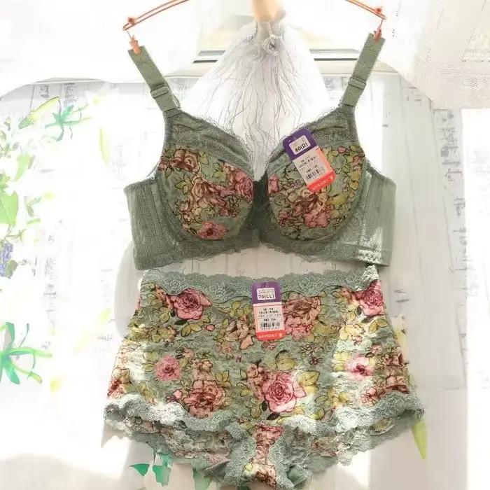 Ensemble de soutien-gorge sexy en dentelle brodée pour femmes