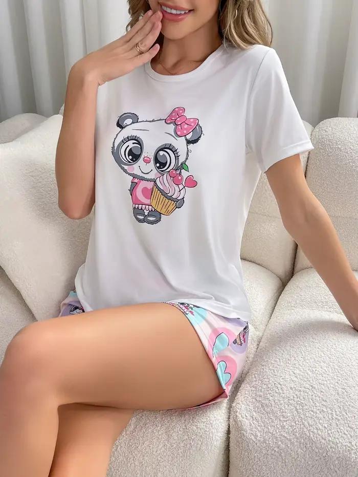 Ensemble pyjama design panda de dessin animé pour femmes