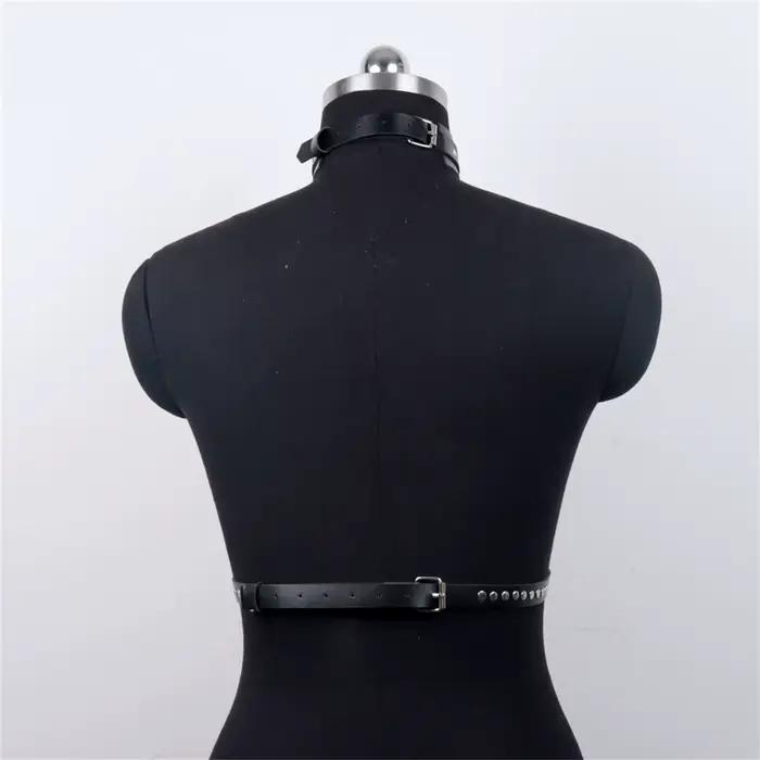 Harnais de corps pour femme, ceinture à chaînes, corset, lingerie en cuir, porte-jarretelles, vêtements gothiques