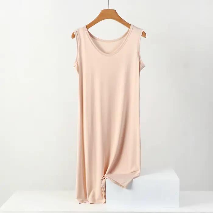 Chemise de nuit sans manches pour femmes, en coton, grande taille, ample, décontractée, vêtements d'intérieur, nouvelle collection été XL-8XL