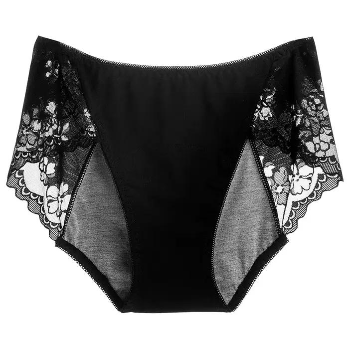 1 pièces dame très abondante culotte menstruelle grande taille respirant femmes dentelle brève femme