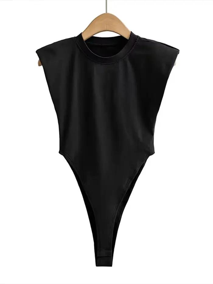 Hauts sexy femmes été moulants rembourrés épaules body noir blanc pour femmes sexy club style occasions spéciales