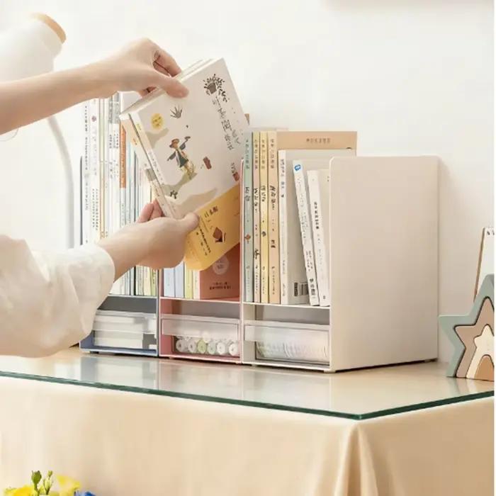 Support de livre d'étudiant avec tiroir, étagère de bureau, support de livre, support de rangement de livres, Clip de livre d'étudiant du lycée en plastique