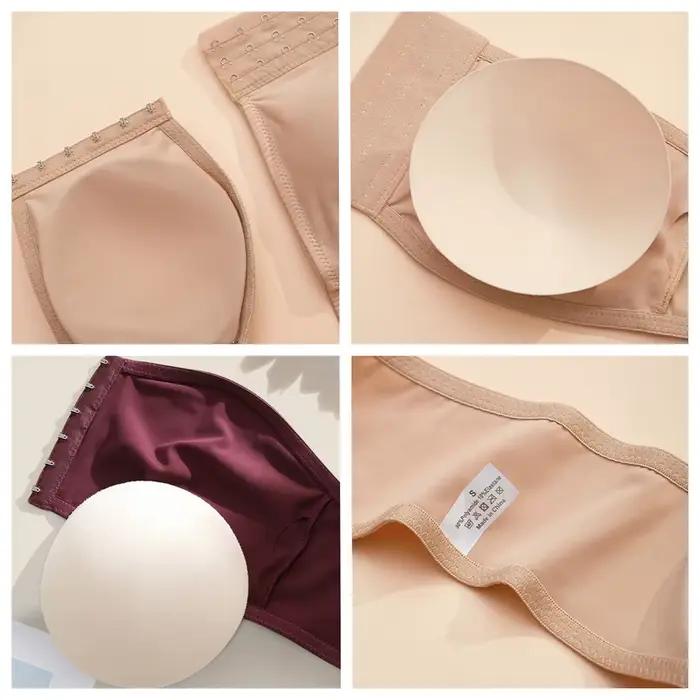 Soutien-gorge bandeau push-up sans bretelles à fermeture avant pour femme