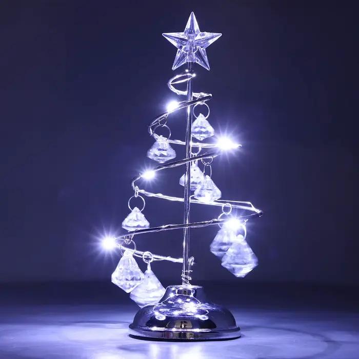 Décoration de lampe d'arbre de Noël à LED, type d'arbre de Noël, veilleuses, petit ornement décoratif en cristal, cadeau de bonne année