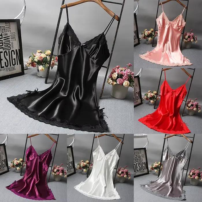 Sexy dentelle Patchwork vêtements de nuit Lingerie nuisette col en V robe de mariée