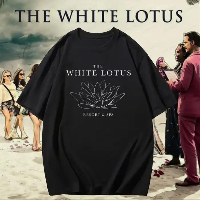  T-Shirt à col rond 100% coton avec Slogan drôle de la saison du Lotus blanc, avec motifs de émission de télévision rétro, chemises pour hommes et femmes