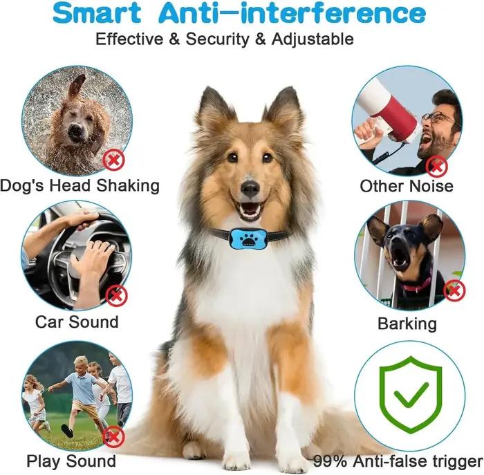 Collier anti-aboiement pour chien, rechargeable par USB, collier d'entraînement pour chiens, ultrasonique, anti-aboiement, vibration, collier anti-aboiement