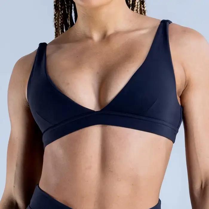 Soutien-gorge de sport minimaliste rembourré pour la gym, le fitness, le cyclisme, le yoga, sans coutures et dos nu pour femme
