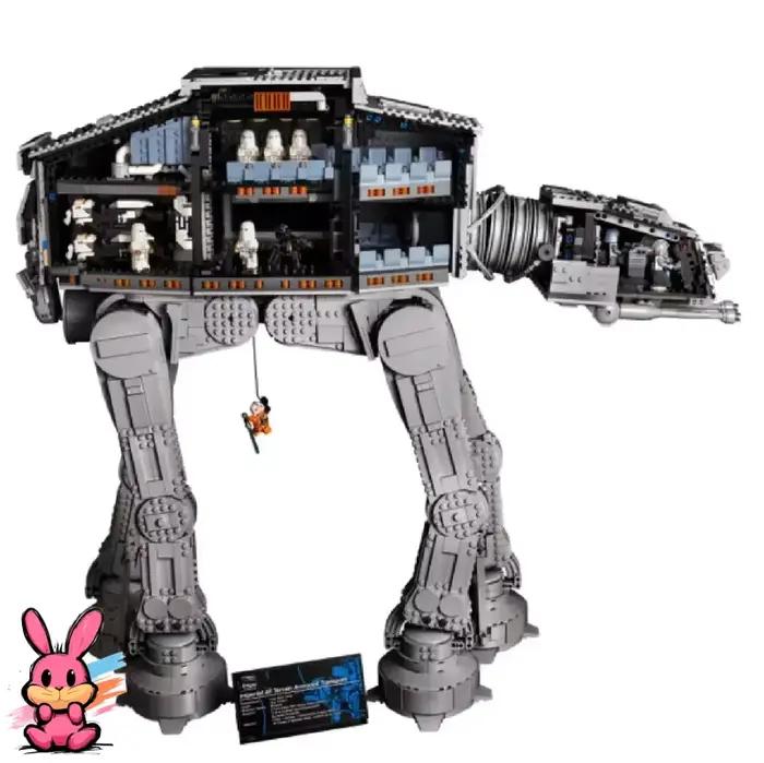 Collection populaire Bandai : Briques de construction innovantes 6785 pièces, modèle de marcheur blindé AT-AT, briques compatibles