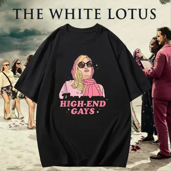  T-Shirt à col rond 100% coton avec Slogan drôle de la saison du Lotus blanc, avec motifs de émission de télévision rétro, chemises pour hommes et femmes