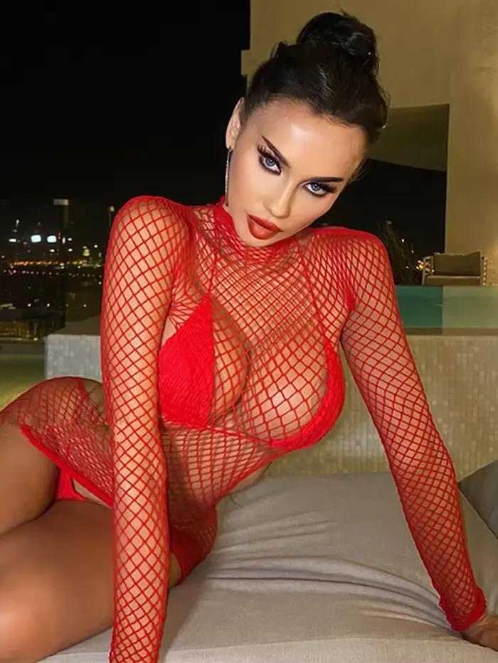 Lingerie moulante en résille pour femmes