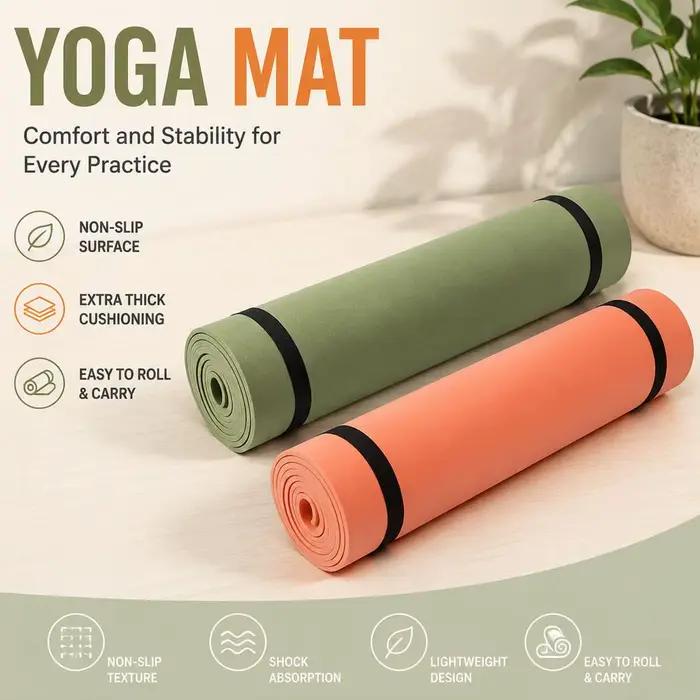 Tapis de fitness antidérapant pour exercices de Pilates, musculation, sport, gymnastique, équipement de fitness