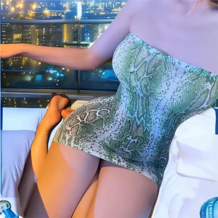 Robe Sexy à Motif de Peau pour Femme