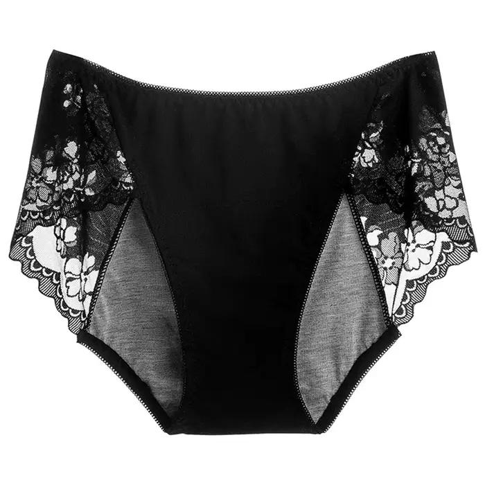 Culottes menstruelles pour femmes avec bordure en dentelle, respirantes, anti-fuites, douces et confortables, sous-vêtements menstruels pour femmes, culottes sanitaires à porter tous les jours
