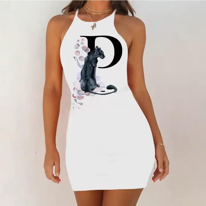 Chemise de nuit imprimée alphabet anglais
