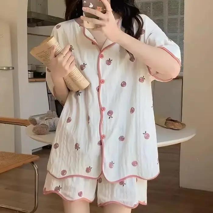 Pyjama d'été à manches courtes pour jeunes femmes