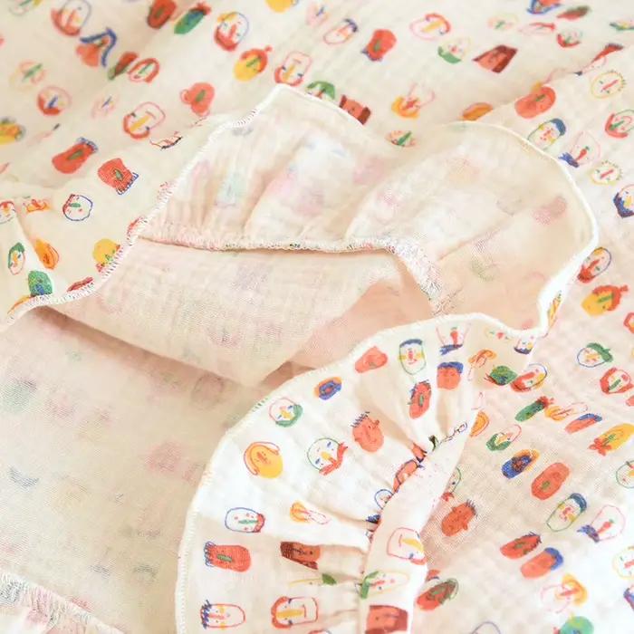 Chemise de nuit en coton imprimé à manches longues pour femmes
