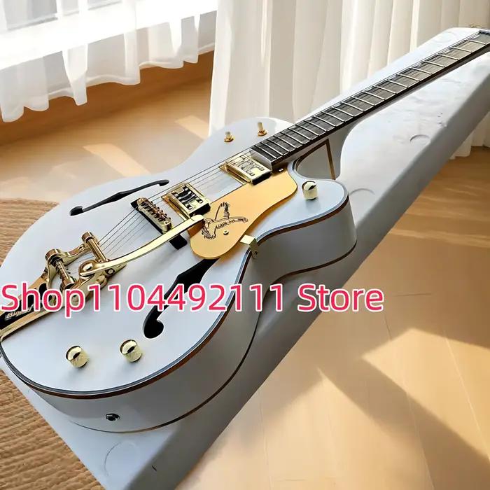 Guitare électrique Jazz à corps Semi-creux de bonne qualité, avec touche Bigs Tremolo en ébène, haute qualité, personnalisable, offre spéciale