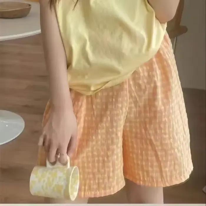 Shorts pour femmes, bas de pyjama en coton doux à imprimé écossais