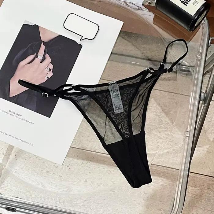 Culotte femme Lingerie Sexy string maille Ultra-mince sous-vêtements