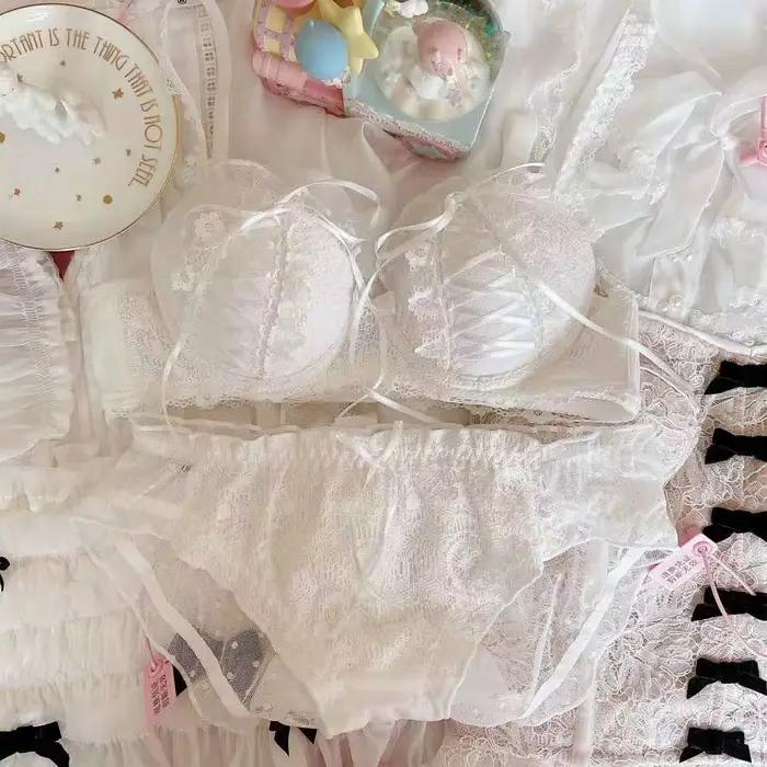 Lolita – ensemble de soutien-gorge rembourré en dentelle pour filles